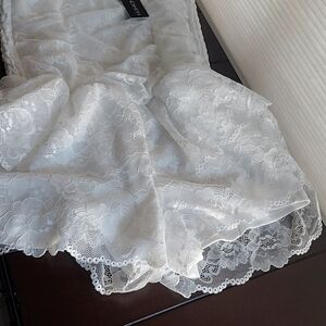 Fashion Nova White Lace Strapless Romper